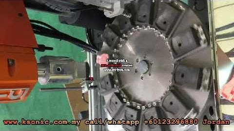 ULTRASONIC PLASTIC WELDING MACHINE WITH ROTARY INDEX TABLE PICK PLACE