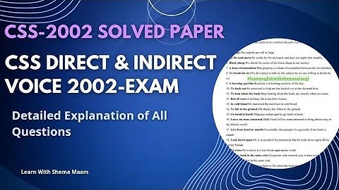 CSS-2002 SOLVED PAPER| DIRECT AND INDIRECT | COMPLETE SOLVED PAPERS  BY SHEMA MAAM