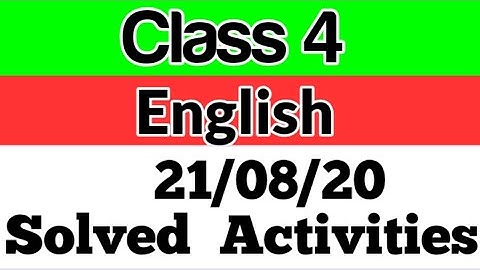 Class 4(English-02)||Worksheet||August 21||