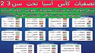 تصفيات كأس آسيا تحت سن23 ..نتائج الجوله الثانيه وترتيب المجموعات ومواعيد الجولة الأخيرة وحظوظ التأهل