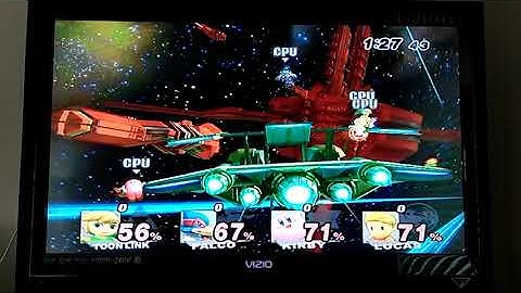 Super Smash Bros. Brawl Toon Link (CPU) VS. Falco (CPU) VS. Kirby (CPU) VS. Lucas (CPU)