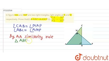 Infigure ABC and AMP are two right triangles, right angles at B and Mrespectively. Prove that(i...