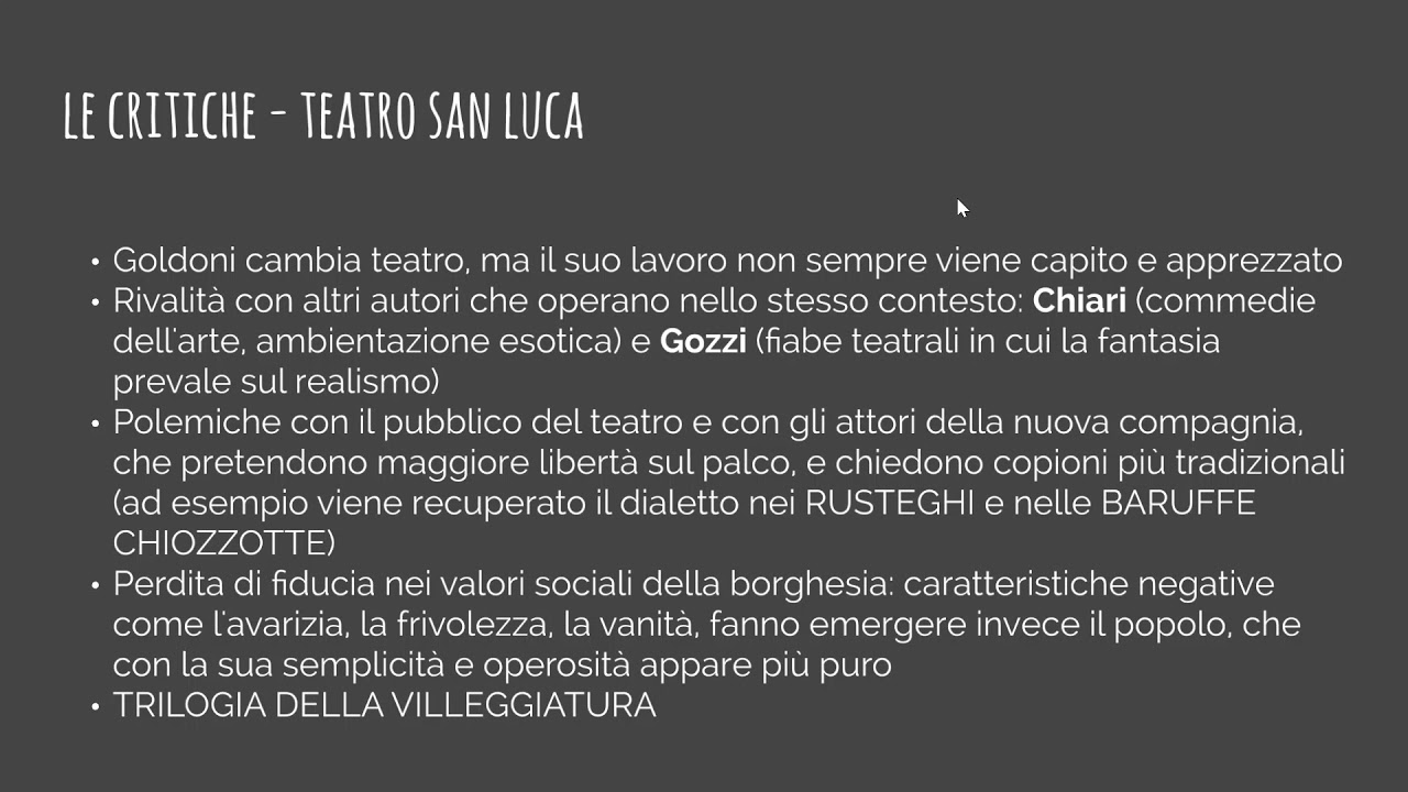 Letteratura: Goldoni e la riforma