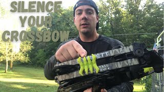 How to make your crossbow quieter / DIY limb dampeners for $10 (slomotion noise comparison)