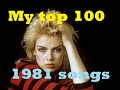 My top 100 songs of 1981