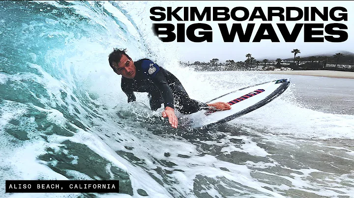 Skimboarding Big Stormy Waves | Aliso Beach, Calif...