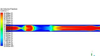 Air- water slug flow in 2-D channel