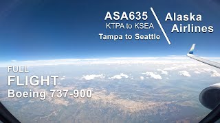 FULL FLIGHT Tampa to Seattle Alaska Airlines ASA635 - Boeing 737-900