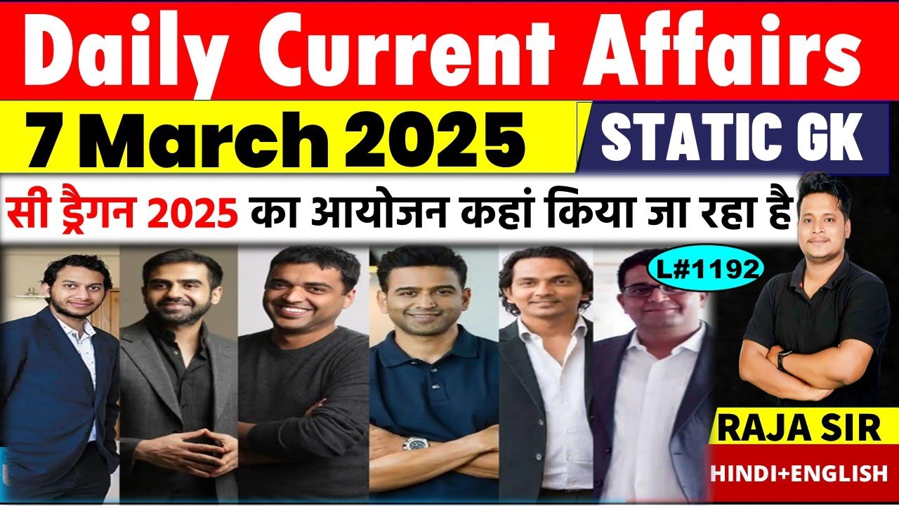 7 March 2025 |Current Affair Today | Daily Current Affairs | Ssc |Rrb ...