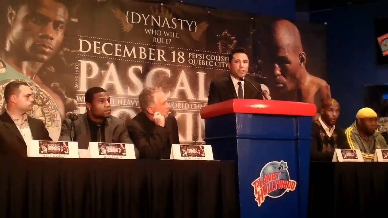 Promoters Oscar De La Hoya & Yvon Michel @ NYC Pascal-Hopkins presser