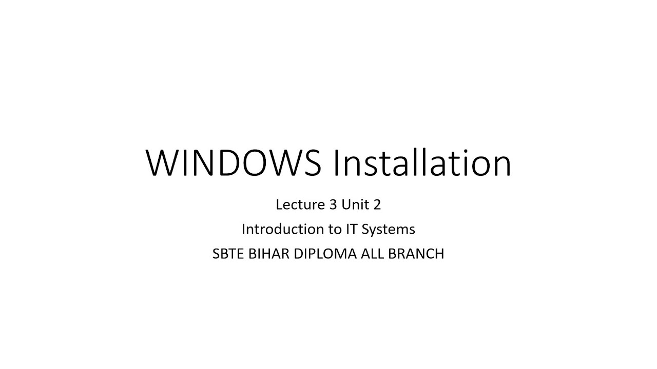 Windows 10 Installation Es Wurden Keine Gerätetreiber Gefunden UNIT 2 lecture 3 installation of windows+3 - YouTube