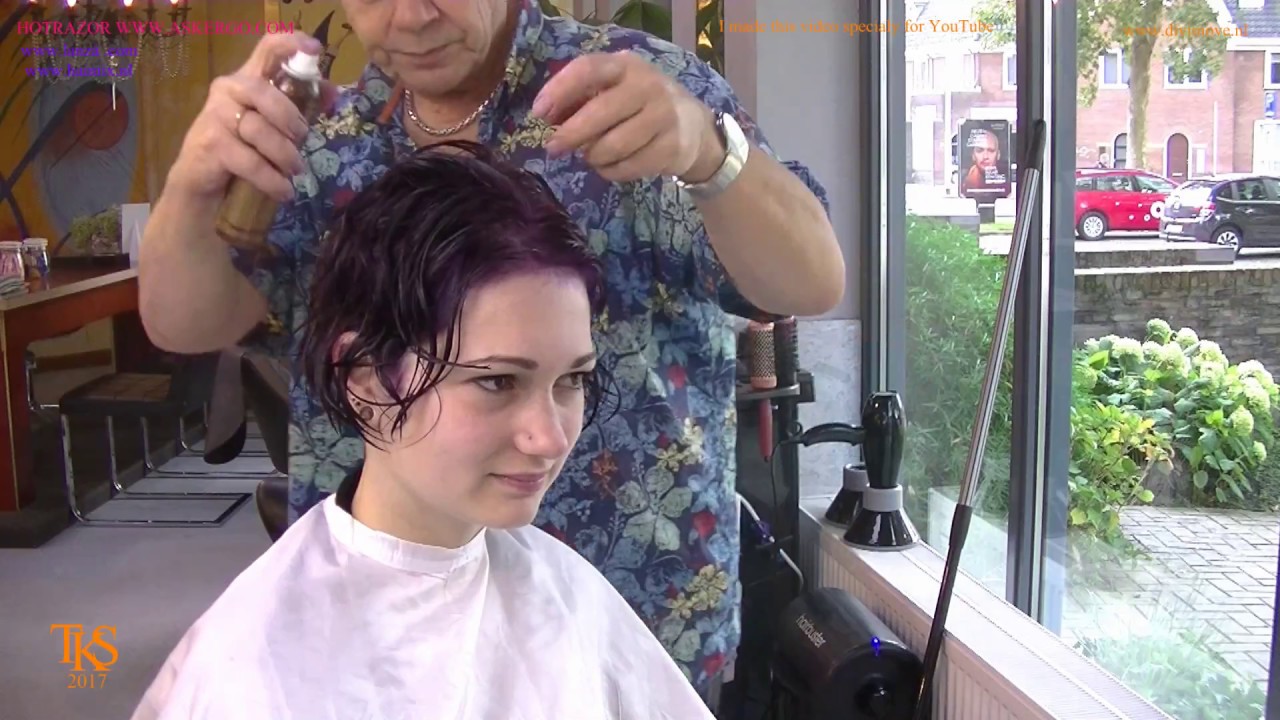 A perfect Bob in Purple/Blue Autumn color !!!Cut Color Tutorial of Eveline by TKS
