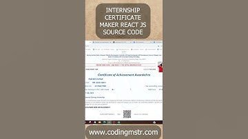 Free Internship Certificate Maker Source Code #javascript #coding #reactjs