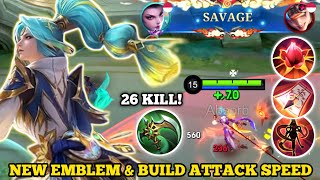 26 KILL + SAVAGE! HANABI NEW EMBLEM &amp; BUILD ATTACK SPEED TERSAKIT 2026! DAMAGENYA GAK NGOTAK - MLBB