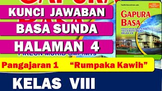 KUNCI JAWABAN BASA SUNDA KELAS 8 HALAMAN 4 PANGAJARAN 1 PANCEN 1