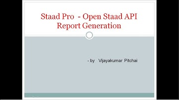 Staad Pro Report Generation through VB.Net Open Staad API