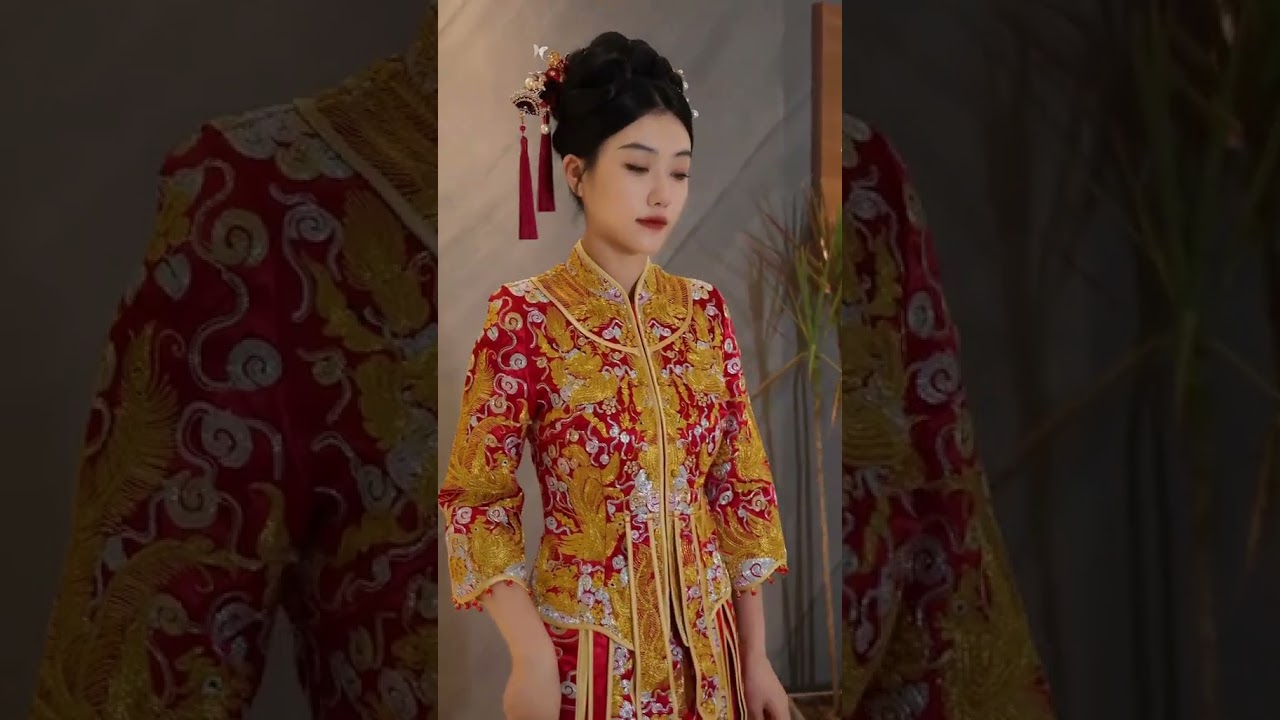 Chinese wedding qun kwa dress 