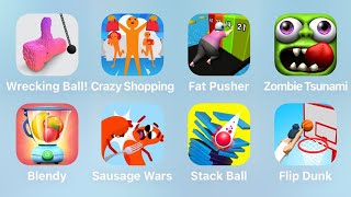 Wrecking Ball, Crazy Shopping, Fat Pusher, Zombie Tsunami, Blendy, Sausage Wars, Stack Ball screenshot 5