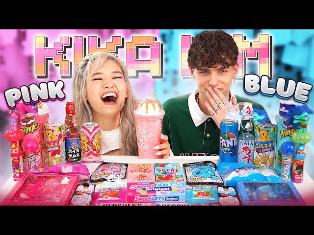 (ENG SUB) PINK FOOD VS BLUE FOOD ASMR MUKBANG | DESSERTS JELLY CANDY | feat. DANILIS BOOM class=