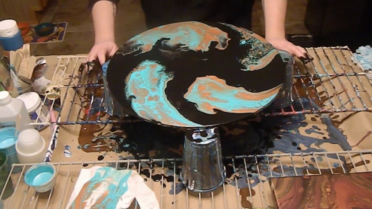 (44) Negative Space Acrylic Pour with Mini Flip Cups - YouTube