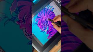 Tiger Artwork in Adobe Illustrator ✍️✨ #drawing #art #illustration