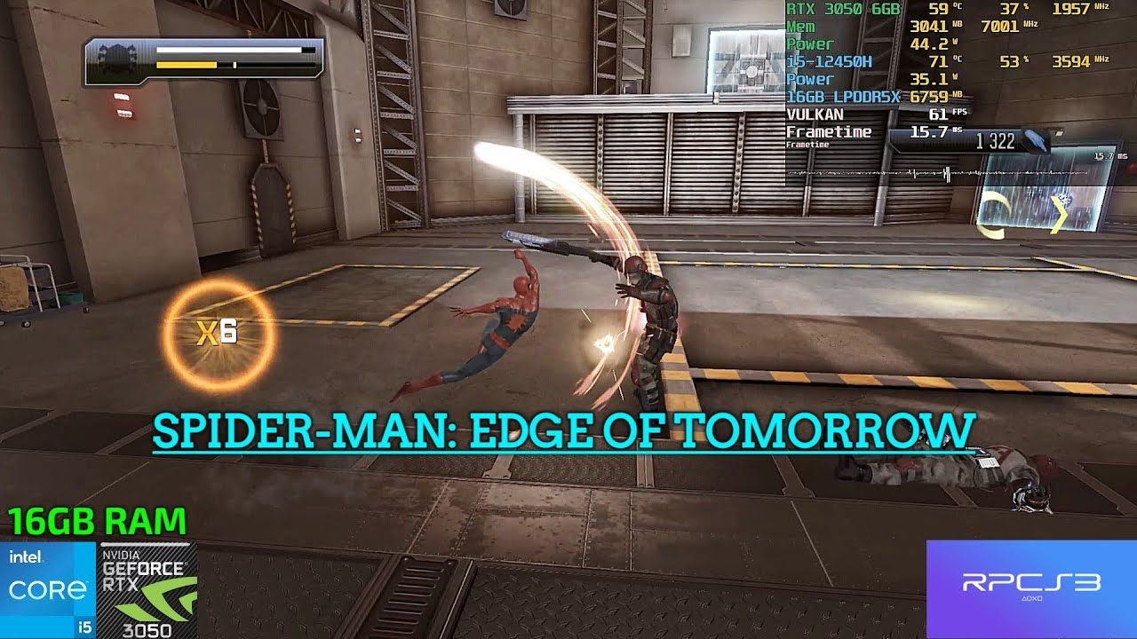 Spider Man: Edge of Time (RPCS3) Gameplay - i5-12450H, RTX 3050 6GB, 16GB RAM!