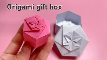 Origami Hexagonal Gift Box Tutorial.Easy and beautiful paper craft.Origami storage box/organizer box