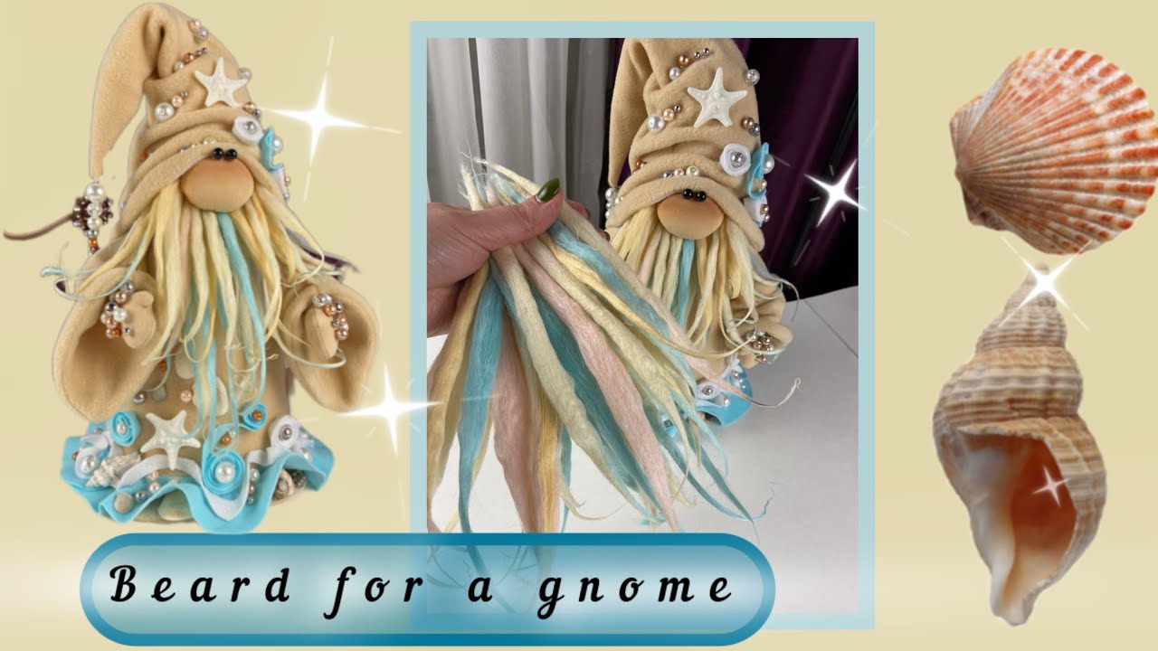 DIY Beard for a gnome. Sea gnome. Pearl gnome.
