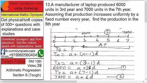 39 IMO Int Maths Olympiad Video Std 10 Arithmetic Progres free Video1 by Vishal Mantri +919960560404