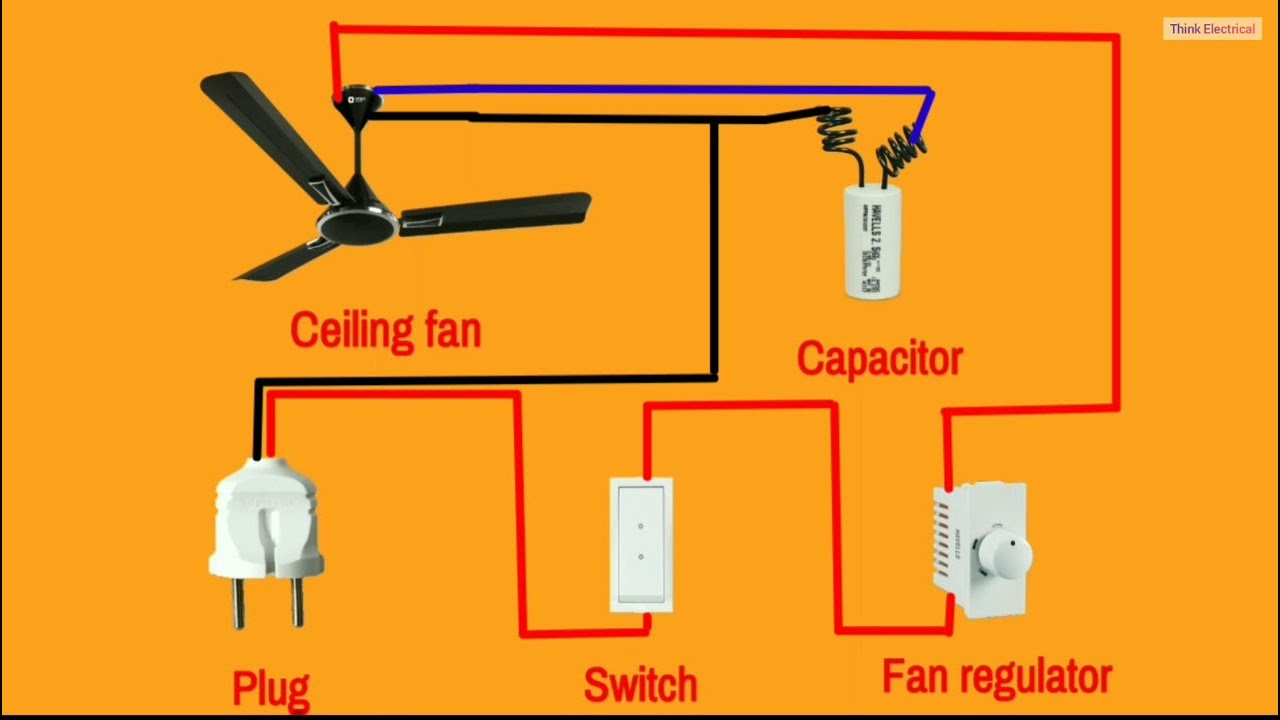 Ceiling fan regulator and capacitor connections - YouTube