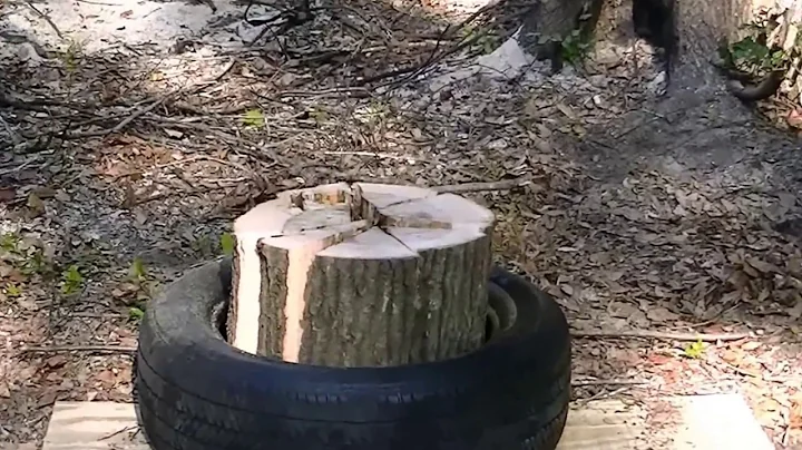 Splitting wood with a tire? This trick saves a lot of work. - DayDayNews