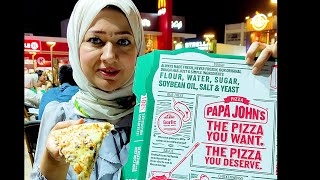 تجربة مطعم بيتزا بابا جونز - Papa John's - اكبر بيتزا فى مصر