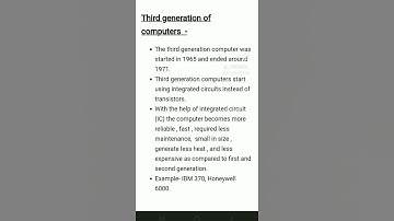 third generation of computers ( characteristics,  advantages and disadvantages)
