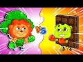 Lion family usa  healthy food vs junk food  healthy food choices broccoli  family kids cartoons