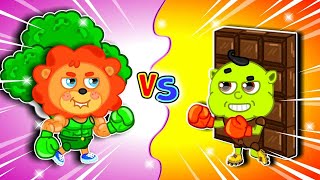 Lion Family USA | Healthy Food vs Junk Food | Healthy Food Choices Broccoli | Family Kids Cartoons