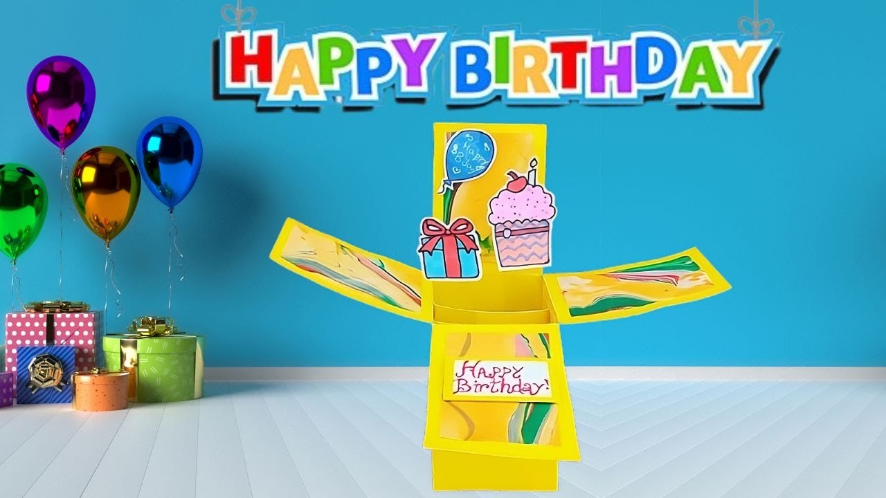 TRY THIS!!! Birthday Card DIY Happy Birthday Box Card DIY Birthday