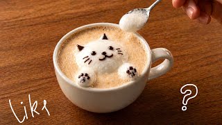 Diy Cute Cat Latte Art Tutorial | Easy Coffee Design Ideas