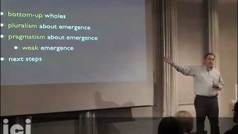 Mark A. Bedau: Pluralism About How Wholes Emerge From Parts - ICI Berlin 2013