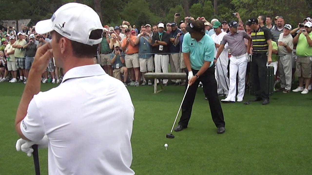 Phil bombs a tee shot on 8 at The Masters YouTube