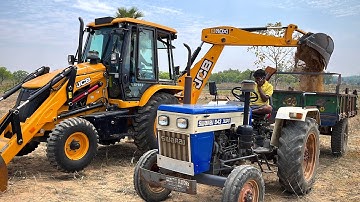 Mahindra YUVO 415 DI Tractor And Swaraj Tractor Loading Mud By JCB 3dx Backhoe Loader | Jcb Dozer |