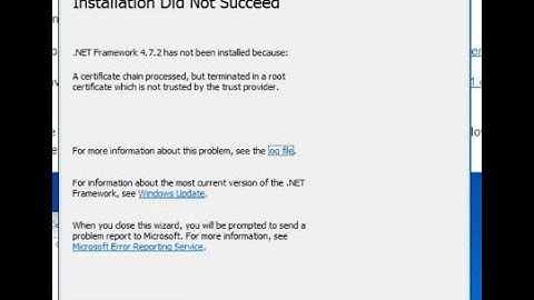 [Windows7] Net Framework error - A certificate chain processed, but terminated in a root certificate
