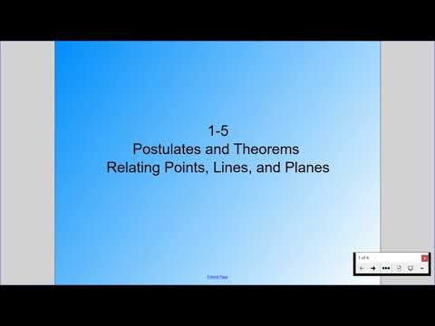 Postulates & Theorems Relating Points, Lines & Planes
