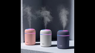 Aomago 300ml Small Cool Mist Humidifier with Colorful LED Night Light Resimi
