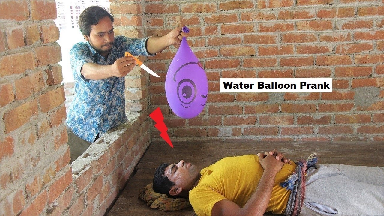 Giant Water Balloon Prank On Sleeping Guy YouTube