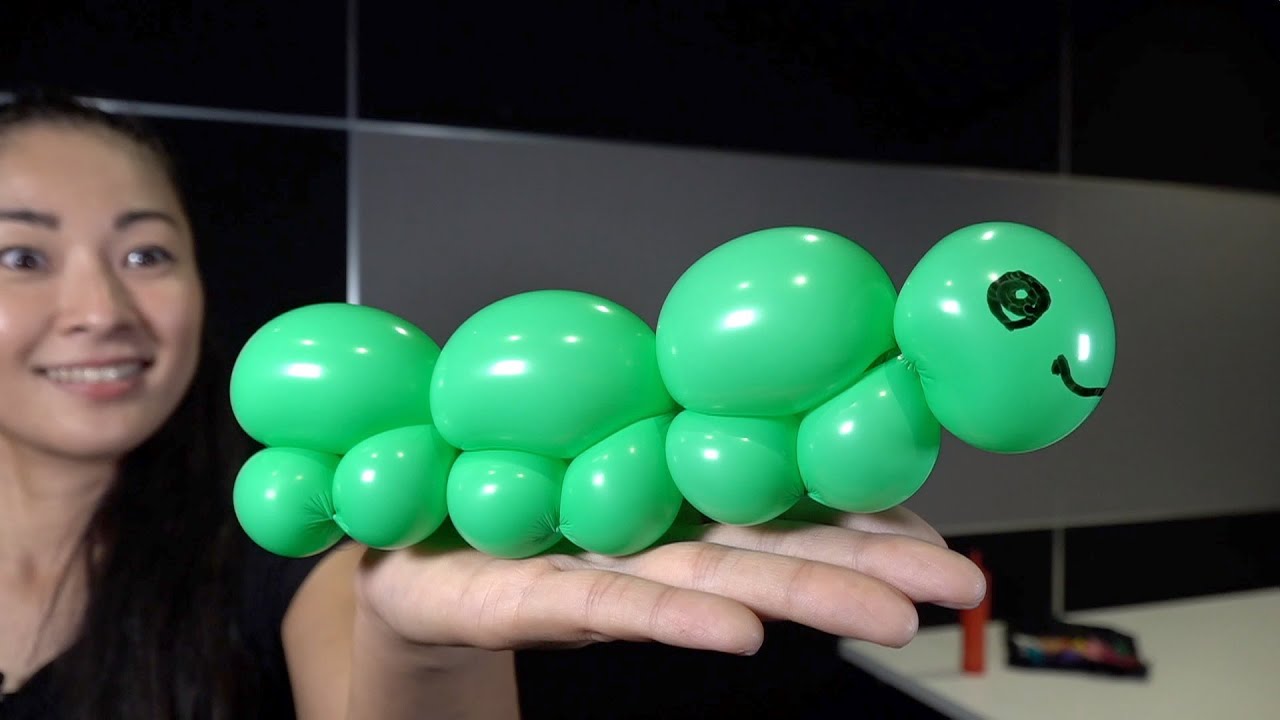 風船】イモムシのつくりかた - Balloon Rei - Caterpillar - YouTube