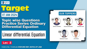 Linear Differential Equation in ODE | Practice Questions Series | l IIT JAM 2024 |  L-3