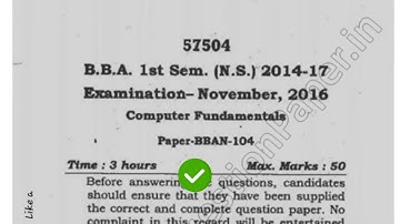 2016 BBA 1st Sem Computer Fundamentals Question paper #MduQuestionPaper.in