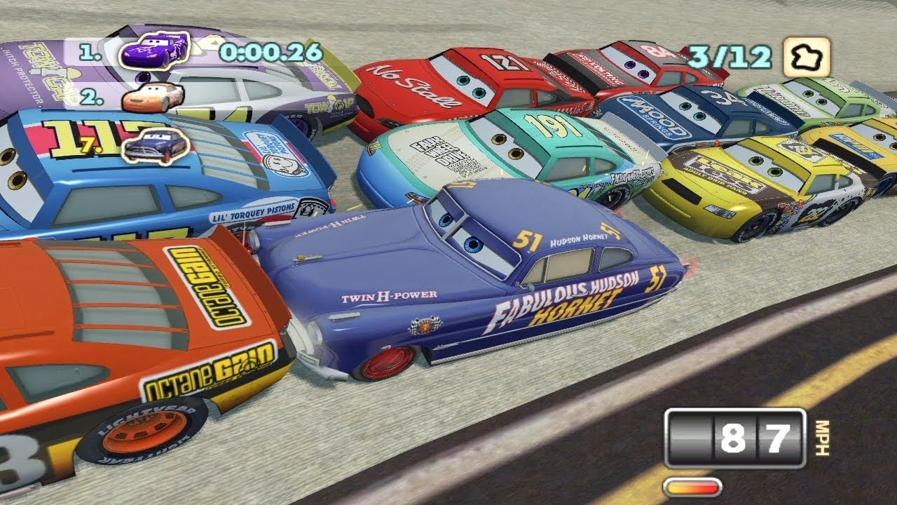 Doc Hudson on Smasherville Speedway Disney Cars Piston Cup