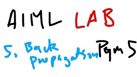 5. Backpropagation Algorithm 18CSL76 AI-ML LAB PROGRAM 5 VTU 7th SEM CSE/ISE