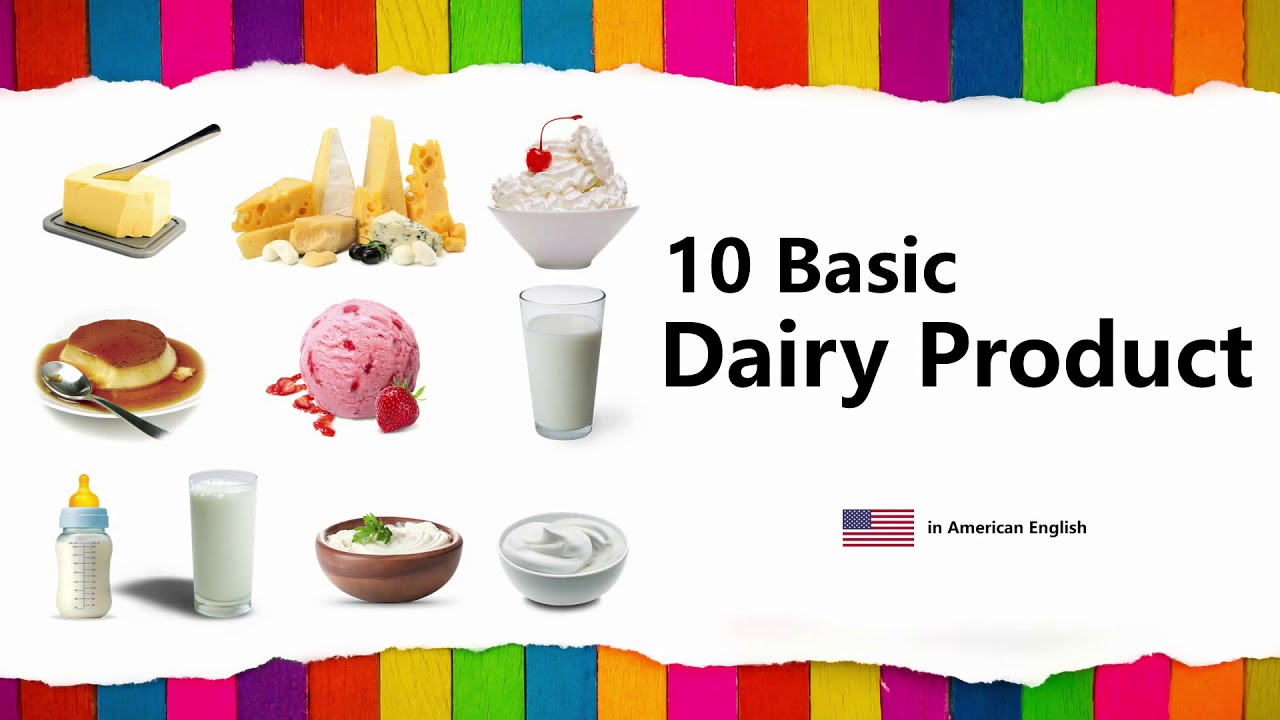 Learn Dairy Product In English 10 Basic Names With Spelling YouTube